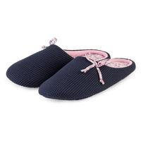 Isotoner Ladies Waffle Mule Slipper Navy UK Size 6