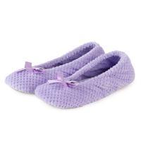 isotoner ladies popcorn ballet slippers lavender large uk 5 6