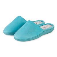 isotoner ladies suedette pillowstep mule slippers aqua uk size 6