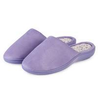 isotoner ladies suedette pillowstep mule slippers lilac uk size 5