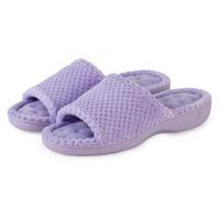 isotoner Ladies Popcorn Secret Sole Open Toe Mule Slippers Lavender UK Size 7