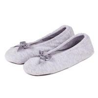 isotoner ladies terry ballerina slippers grey small uk 3 4