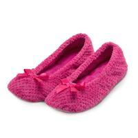 Isotoner Ladies Popcorn Ballet Slippers Pink Small (UK 3-4)