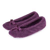 Isotoner Ladies Popcorn Ballet Slippers Dark Purple Large (UK 5-6)