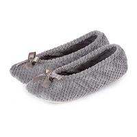 Isotoner Ladies Popcorn Ballet Slippers Grey Medium (UK 4-5)