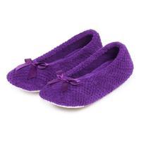 Isotoner Ladies Popcorn Ballet Slippers Purple Small (UK 3-4)