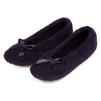 isotoner ladies popcorn ballet slippers black small uk 3 4