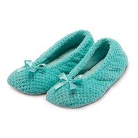 isotoner ladies popcorn ballet slippers aqua large uk 5 6