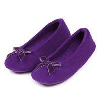 isotoner Ladies Terry Ballerina Slippers Purple Small (UK 3-4)