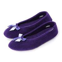 isotoner ladies terry ballerina slippers purple medium uk 4 5