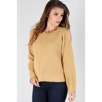 Isabel Cut Out Shoulder Cable Knitted Jumper