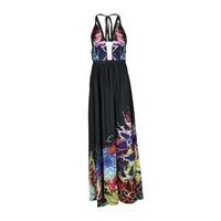 ISLA - Black Tropical Print Maxi Dress