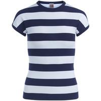 Isola Marras Jersey T-Shirt I apos;M with blue and ecru horizontal stripes women\'s Shirts and Tops in blue