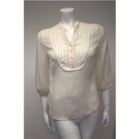 Isle Size 10 Sheer Lace Blouse Isle - Size: 10 - Cream / ivory - Blouse