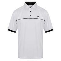 Island Green Embossed Polo - White Medium