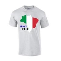 Italy 2014 Country Flag T-shirt (grey)