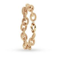 Italian Silver Yellow Gold Plated Woven Link Bracelet