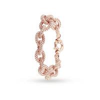 Italian Silver Rose Gold Plated Woven Link Bracelet