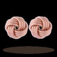 Italian Silver Rose Gold Plated Frost Love Knot Earrings