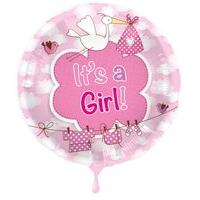 its a girl new baby foil balloon