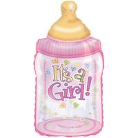 its a girl baby bottle foil balloon