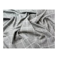 Italian 100% Wool Check Suiting Dress Fabric Grey