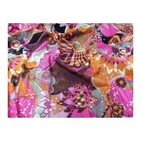 Italian Woven Floral Cotton Blend Dress Fabric Multicoloured