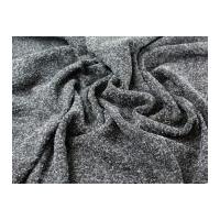 Italian Boucle Textured Wool Blend Coat Weight Dress Fabric Charcoal Grey