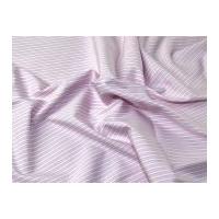 Italian Woven Pinstripe Cotton Shirting Dress Fabric Lilac & White