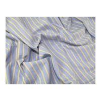 italian woven pinstripe cotton shirting dress fabric blue yellow