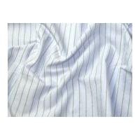 italian woven pinstripe cotton shirting dress fabric sky blue grey