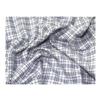 Italian Woven Check Cotton Shirting Dress Fabric Blue