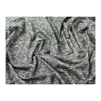 Italian Metallic Slub Texture Stretch Jersey Dress Fabric Black & Silver