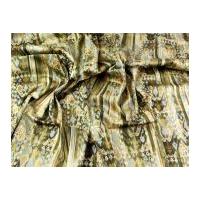 Italian Patterned Stretch Cotton Sateen Dress Fabric Olive Green