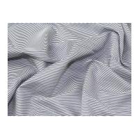 Italian Woven Pinstripe Cotton Shirting Dress Fabric Blue & White