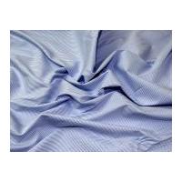 Italian Woven Pinstripe Stretch Cotton Shirting Dress Fabric Blue & White