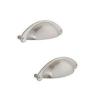 IT Kitchens Brushed Nickel Effect Cup Cabinet Handle Pack of 2