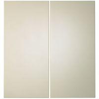 IT Kitchens Santini Gloss Cream Slab Corner Base Door (W)925mm Set of 2