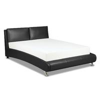 italian pu leather bed frame kingsize black