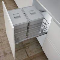 it kitchens grey 500mm integrated pull out kitchen bins 48l