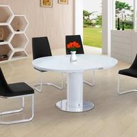 Italia Glass Extendable Dining Table In White Gloss