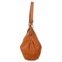 Italian Shoulder Bag - Soft leather - large (38 x 37 x 9 cm), Colour:Brown (Orange Brown)