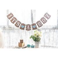 IT\'S A BOY with Blue Hearts Baby Shower Banner Bunting Birthday Party Garlands Decorations