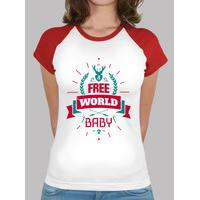 its a free world baby baseball shirt woman