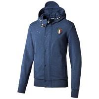 italy azzurri zip through hoody blue