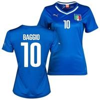 italy home shirt 201314 womens with baggio 10 printing blue