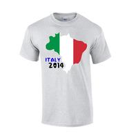 italy 2014 country flag t shirt grey