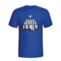 italy country logo t shirt blue