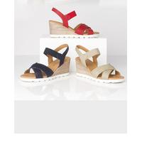 Italian Elasticated Strap Wedge Sandals