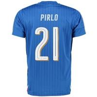 Italy Home Shirt 2016 - Kids Blue with Pirlo 21 printing, Blue